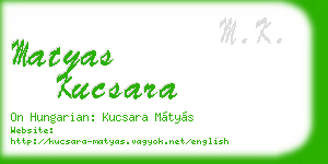 matyas kucsara business card